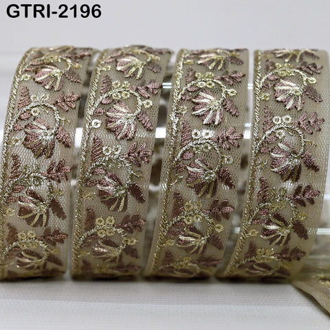 9 Yard 3cm Embroidery Ribbon for Kids Crafting Sewing Costumes Dog Collar Tote Bags, Lampshades, Holidays Decor Embroidered Embellishment