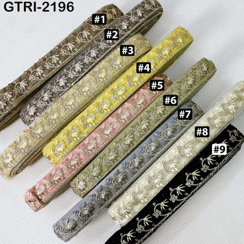 9 Yard 3cm Embroidery Ribbon for Kids Crafting Sewing Costumes Dog Collar Tote Bags, Lampshades, Holidays Decor Embroidered Embellishment