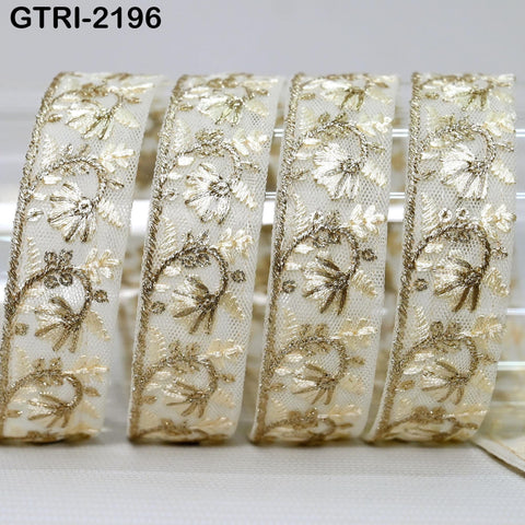 9 Yard 3cm Embroidery Ribbon for Kids Crafting Sewing Costumes Dog Collar Tote Bags, Lampshades, Holidays Decor Embroidered Embellishment