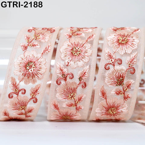 9 Yard Embroidery 3cm Ribbons Fabric Trim 6cm Indian Embroidered DIY Crafting Border Sewing Tote Bag Shoe Making Costumes Holiday Ornaments