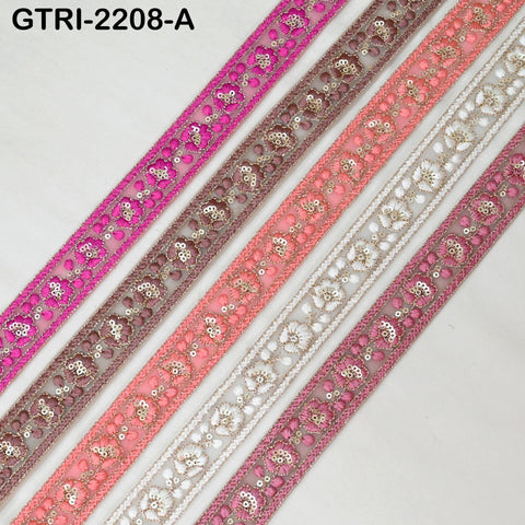 9 Yard 3cm Embroidery Ribbon for Kids Crafting Sewing Costumes Dog Collar Tote Bags, Lampshades, Holidays Decor Embroidered Embellishment