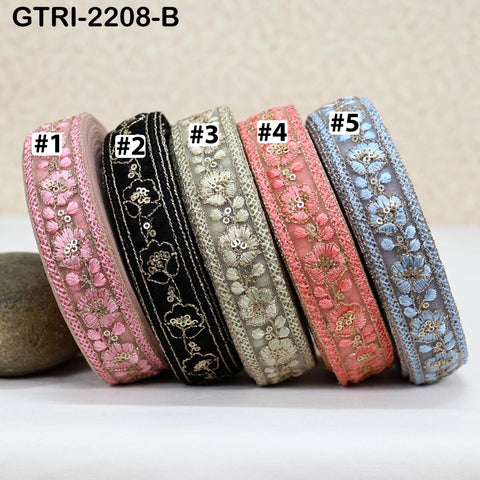 9 Yard 3cm Embroidery Ribbon for Kids Crafting Sewing Costumes Dog Collar Tote Bags, Lampshades, Holidays Decor Embroidered Embellishment