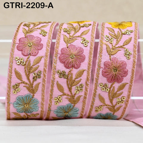 9 Yard Embroidery Ribbon for Kids Crafting Sewing Costumes Dog Collar Tote Bags, Lampshades, Holidays Decor Embroidered Embellishment 3cm