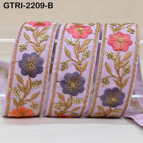 9 Yard 3cm Embroidery Ribbon for Kids Crafting Sewing Costumes Dog Collar Tote Bags, Lampshades, Holidays Decor Embroidered Embellishment