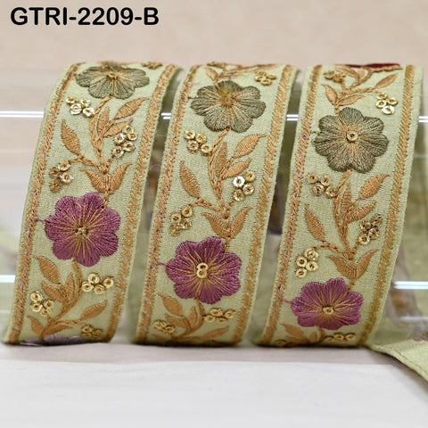9 Yard 3cm Embroidery Ribbon for Kids Crafting Sewing Costumes Dog Collar Tote Bags, Lampshades, Holidays Decor Embroidered Embellishment