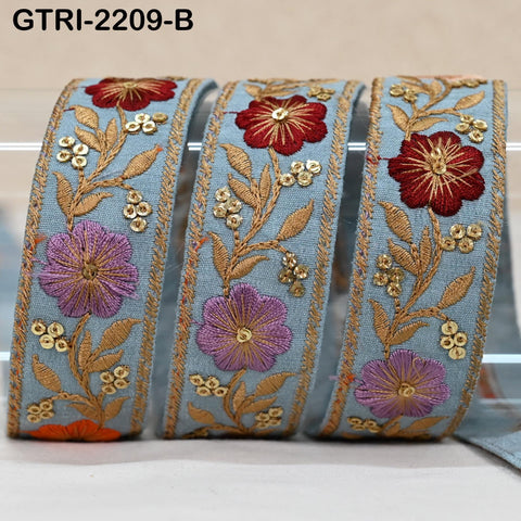 9 Yard 3cm Embroidery Ribbon for Kids Crafting Sewing Costumes Dog Collar Tote Bags, Lampshades, Holidays Decor Embroidered Embellishment