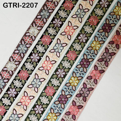 9 Yard 3cm Embroidery Ribbon for Kids Crafting Sewing Costumes Dog Collar Tote Bags, Lampshades, Holidays Decor Embroidered Embellishment