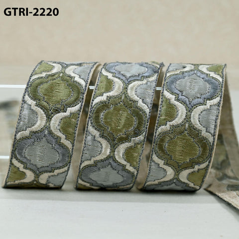 9 Yard Indian Embroidery Ribbons Embroidered Fabric Trim Embellish Saree Tape Sewing Crafting Border Wedding Dress Costume Accessories 32mm