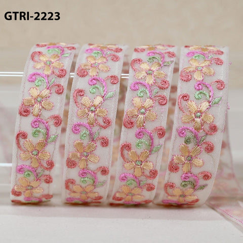 9 Yard Embroidery Ribbon for Kids Crafting Sewing Costumes Dog Collar Tote Bags, Lampshades, Holidays Decor Embroidered Embellishment 3cm