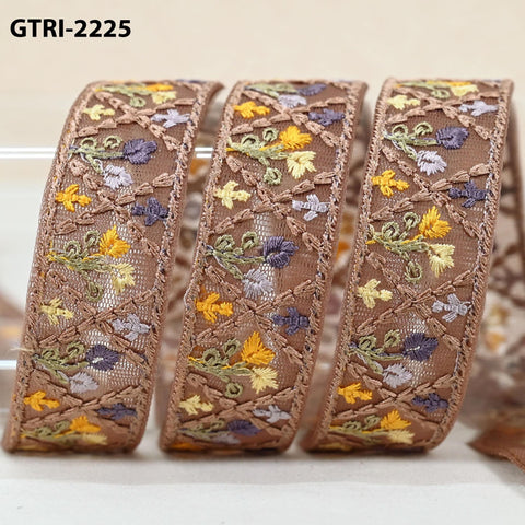 9 Yard Embroidered Ribbons Fabric Trim Embroidery Gift Wrapping Indian Sari Embellishment Sewing DIY Crafting Border Cushion Lace 3cm