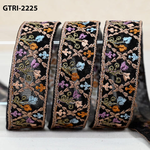 9 Yard Embroidered Ribbons Fabric Trim Embroidery Gift Wrapping Indian Sari Embellishment Sewing DIY Crafting Border Cushion Lace 3cm
