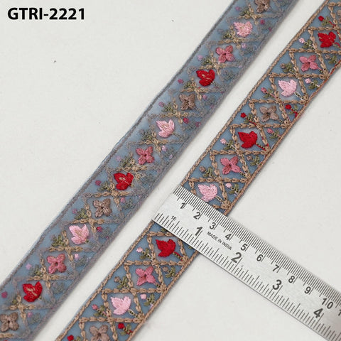 9 Yard Embroidered Ribbons Fabric Trim Embroidery Gift Wrapping Indian Sari Embellishment Sewing DIY Crafting Border Cushion Lace 3cm