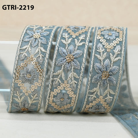 9 Yard Embroidery Ribbon Trim 3cm Indian Sari Border Embroidered Crafting Sewing Costumes Tablecloth Lampshades Home Decor Holiday Ornaments
