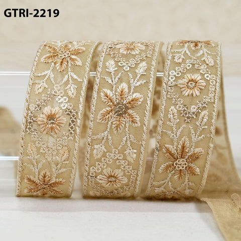 9 Yard Embroidery Ribbon Trim 3cm Indian Sari Border Embroidered Crafting Sewing Costumes Tablecloth Lampshades Home Decor Holiday Ornaments