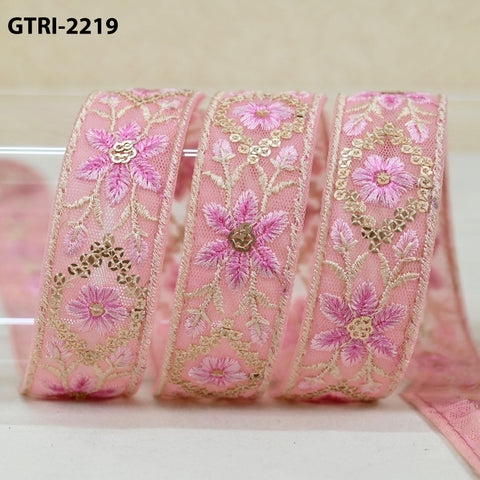 9 Yard Embroidery Ribbon Trim 3cm Indian Sari Border Embroidered Crafting Sewing Costumes Tablecloth Lampshades Home Decor Holiday Ornaments