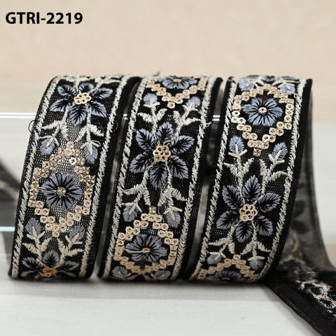 9 Yard Embroidery Ribbon Trim 3cm Indian Sari Border Embroidered Crafting Sewing Costumes Tablecloth Lampshades Home Decor Holiday Ornaments