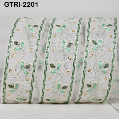 9 Yard 3cm Embroidery Ribbon for Kids Crafting Sewing Costumes Dog Collar Tote Bags, Lampshades, Holidays Decor Embroidered Embellishment