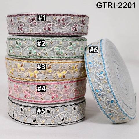 9 Yard 3cm Embroidery Ribbon for Kids Crafting Sewing Costumes Dog Collar Tote Bags, Lampshades, Holidays Decor Embroidered Embellishment