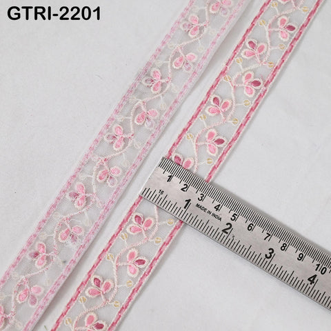 9 Yard 3cm Embroidery Ribbon for Kids Crafting Sewing Costumes Dog Collar Tote Bags, Lampshades, Holidays Decor Embroidered Embellishment