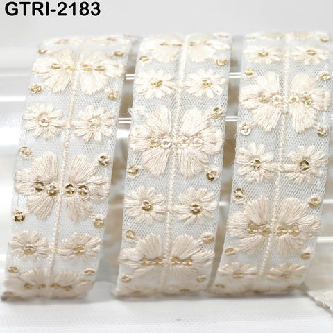 9 Yard Embroidery Ribbons Trim 6cm Indian Embroidered Fabric DIY Crafting Border Sewing Tote Bag Shoe Making Costumes Holiday Ornaments 3cm