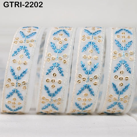 9 Yard Embroidery Ribbon for Kids Crafting Sewing Costumes Dog Collar Tote Bags, Lampshades, Holidays Decor Embroidered Embellishment 3cm