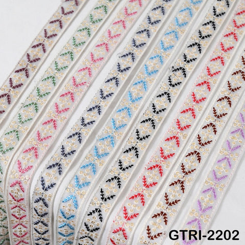 9 Yard Embroidery Ribbon for Kids Crafting Sewing Costumes Dog Collar Tote Bags, Lampshades, Holidays Decor Embroidered Embellishment 3cm