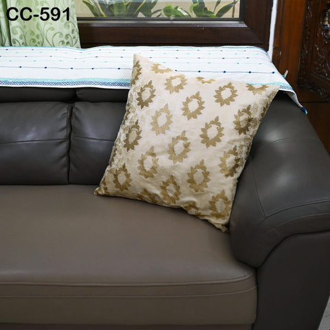 Ivory Brocade Silk Luxury Cushion Pillowcase Square Cushion Cover Pillow Sham Cover Brocade Decorative Sofa Bed Throw Pillow Designer Fabric