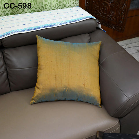 Iridescent Brown Green Dupioni Silk Square Cushion Cover Indian Handmade Pillowcases Pure Silk Throw Pillow Luxury Home Decor Wedding Gift