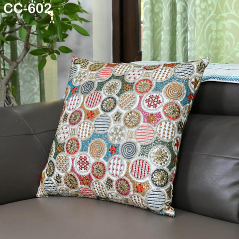 Boho Embroidered Cushion Pillowcase Handmade Embroidery Throw Pillow Cover Decorative Home Decor House Warming Bridal Shower Wedding Gifts