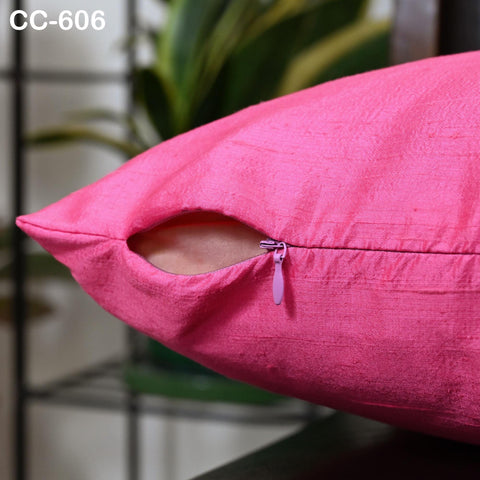 Pink Dupioni Cushion Cover | Pure Silk Throw Pillow | Two tone Silk Decorative Pillowcase | Home Decor Gift for House Warming Shower