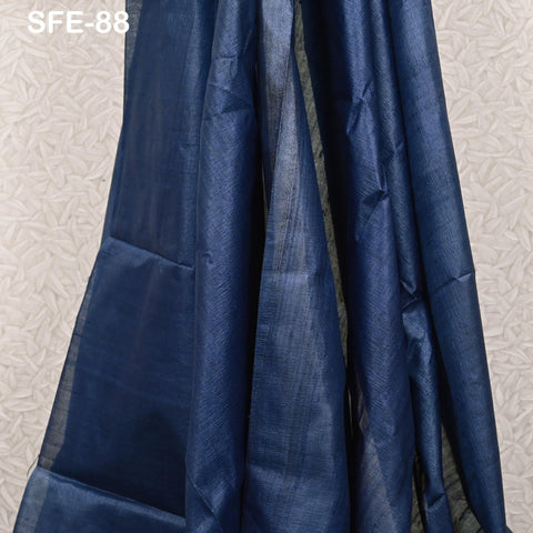 Pure Tussar Silk Embroidered Fabric by yard Indian Black Embroidery Raw Silk Wild Natural Handmade Fabric Peace Silk Tussah Dress Material