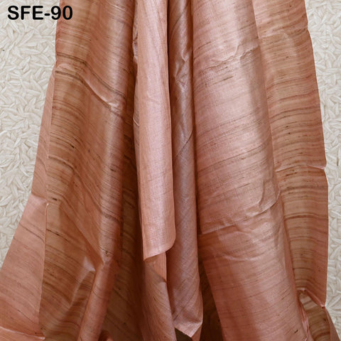 Pure Tussar Silk Embroidery Fabric by the yard Indian Embroidered Raw Silk Wild Natural Handmade Peace Silk Tussah Dresses Material Costumes