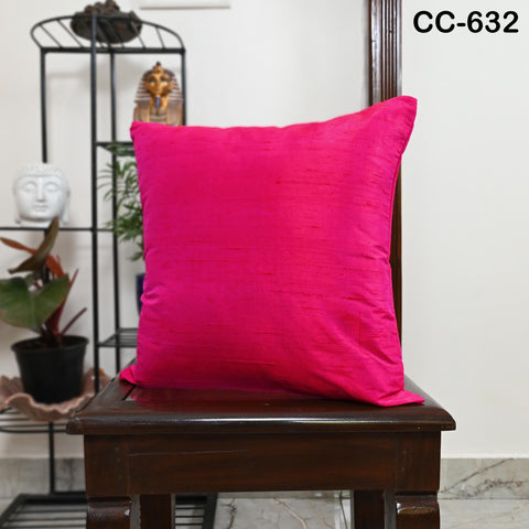 Iridescent Hot Pink Dupioni Silk Square Pillowcase, Luxury Cushion Cover Handmade Shantung Silk Throw Pillow, Home Decor House Warming Gift