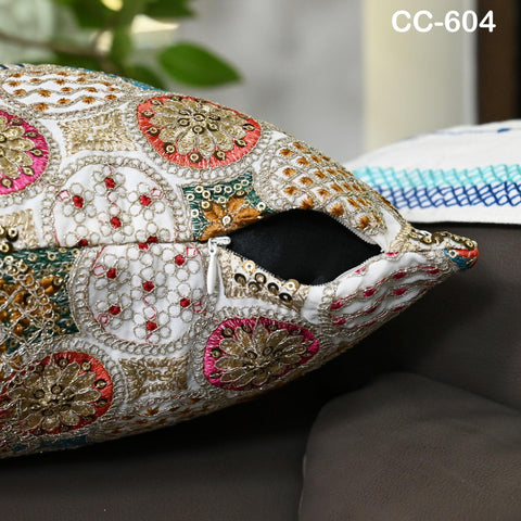 Boho Embroidered Cushion Pillowcase Handmade Embroidery Throw Pillow Cover Decorative Home Decor House Warming Bridal Shower Wedding Gifts