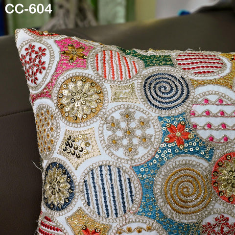 Boho Embroidered Cushion Pillowcase Handmade Embroidery Throw Pillow Cover Decorative Home Decor House Warming Bridal Shower Wedding Gifts