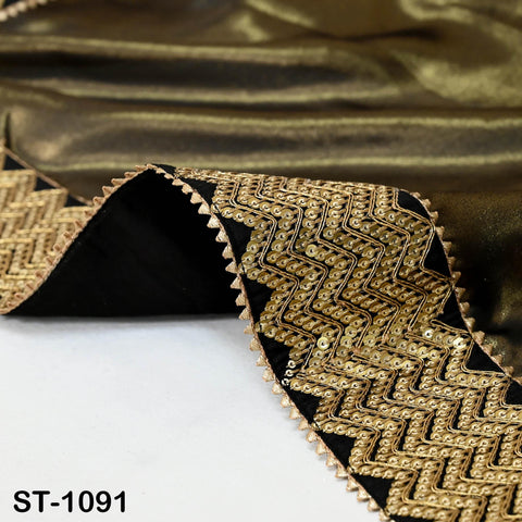 Black Designer Dupatta Satin Georgette Handmade Sequin Bridal Party Heavy Chunni, Women Sequin Scarf, Match with Indian Dresses Festive Gift