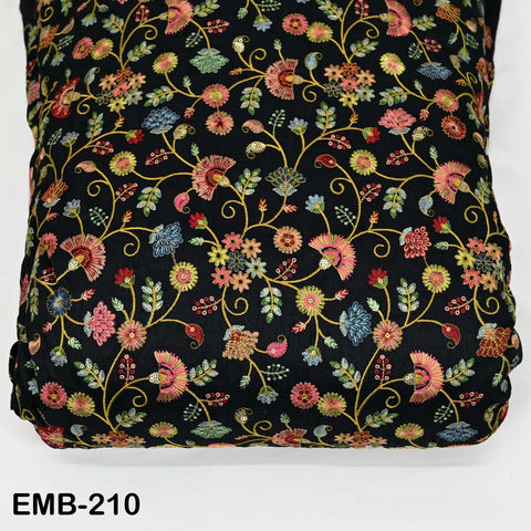 Indian Embroidered Fabric by the yard Sewing DIY Crafting Embroidery Wedding Dresses Fabric Costumes Dolls Bags Cushion Covers Table Runners