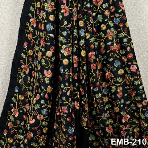 Indian Embroidered Fabric by the yard Sewing DIY Crafting Embroidery Wedding Dresses Fabric Costumes Dolls Bags Cushion Covers Table Runners