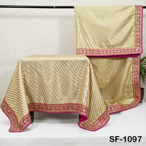 Beige Dupatta Banarasi Sequin Long Brocade Dupatta Chunni Bridal Veil Wedding Lehenga Shawls Wraps Punjabi Dress Head Scarf Women Gift Wife