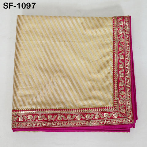 Beige Dupatta Banarasi Sequin Long Brocade Dupatta Chunni Bridal Veil Wedding Lehenga Shawls Wraps Punjabi Dress Head Scarf Women Gift Wife