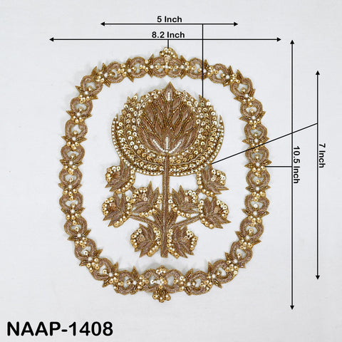 1 set of Decorative Zardozi Wedding Blouse Back Patches Indian Embroidered Shoulder Applique DIY Crafting Embellishment Boutique Supplies