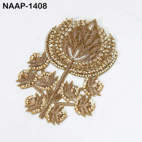 1 set of Decorative Zardozi Wedding Blouse Back Patches Indian Embroidered Shoulder Applique DIY Crafting Embellishment Boutique Supplies