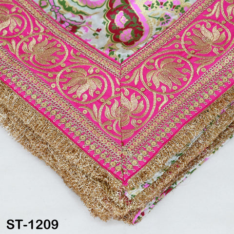 Magenta Dupatta Banarasi Long Brocade Dupatta Chunni Bridal Veil Wedding Lehenga Shawls Wraps Punjabi Dress Head Scarf Women Gift Mother