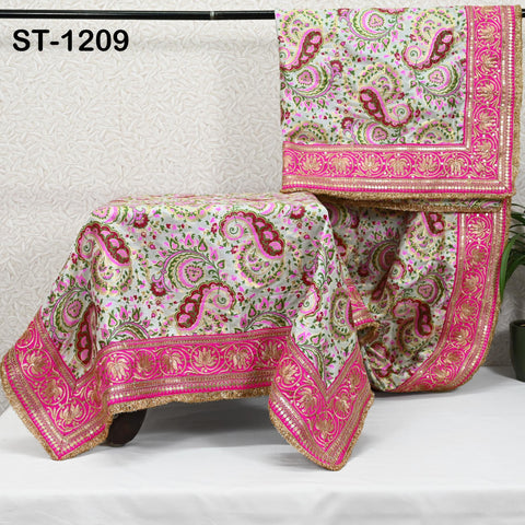 Magenta Dupatta Banarasi Long Brocade Dupatta Chunni Bridal Veil Wedding Lehenga Shawls Wraps Punjabi Dress Head Scarf Women Gift Mother