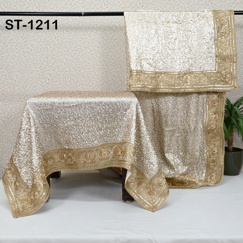 White Chiffon Designer Dupatta for women, Bridal Wedding lehenga Chunni/Veil Sequin Scarf Indian Ethnic Dress Stole Ideal Gift Bridesmaid