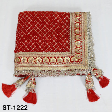 Red Organza Designer Dupatta for women, Bridal Wedding lehenga Chunni/Veil Beads Sequin Scarf Indian Ethnic Dress Stole Gift Bridesmaid