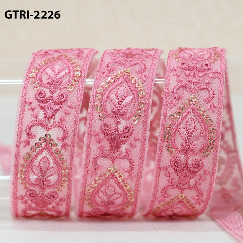 9 Yard Embroidery Ribbon for Kids Crafting Sewing Costumes Dog Collar Tote Bags, Lampshades, Holidays Decor Embroidered Embellishment 3cm