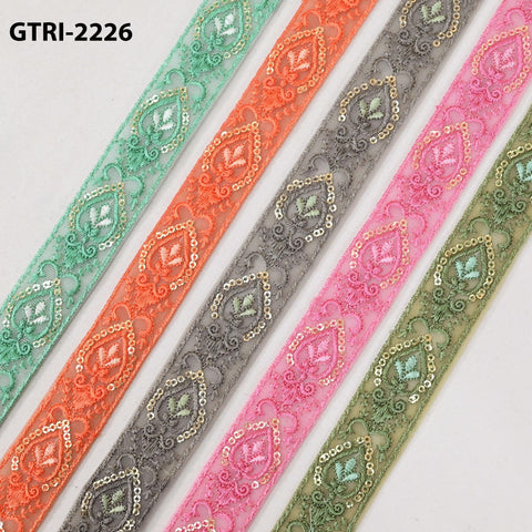 9 Yard Embroidery Ribbon for Kids Crafting Sewing Costumes Dog Collar Tote Bags, Lampshades, Holidays Decor Embroidered Embellishment 3cm