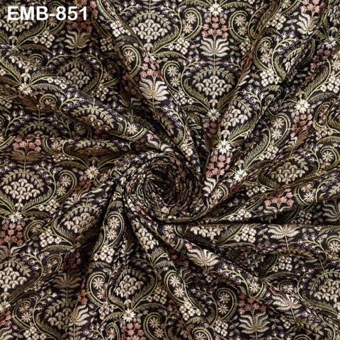 Indian Embroidery Fabric by the yard Embroidered Wedding Costumes Fabric Regency Reticules Victorian Handbags Marie Antoinette Junk Journals