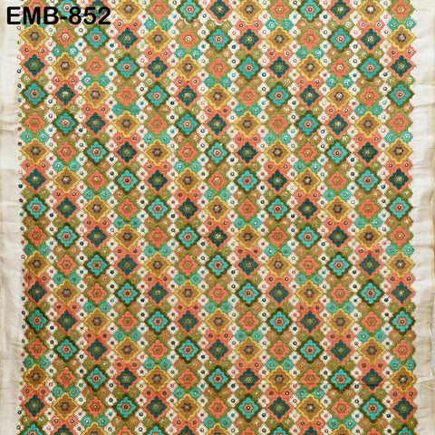 Indian Embroidery Fabric by the yard Embroidered Wedding Costumes Fabric Regency Reticules Victorian Handbags Marie Antoinette Junk Journals